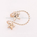 new trendy personalized blank hanging alloy double star shape no hole earring